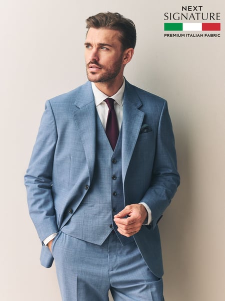 Blue Regular Fit Signature Nova Fides Wool Jacket (E82663) | € 194