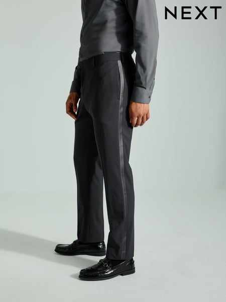 Charcoal Grey Slim Fit Tuxedo Suit Trousers (E82681) | € 60