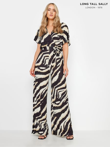 Long Tall Sally Natural Abstract Wrap Jumpsuit (E82896) | € 62