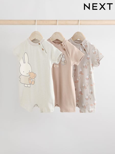 Neutral Miffy Miffy 3 Pack Baby Romper (0mths-2yrs) (E82970) | € 31 - € 37