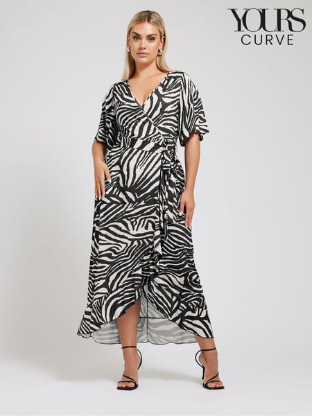 Yours Curve White Ruffle Hem Wrap Dress (E82982) | € 83
