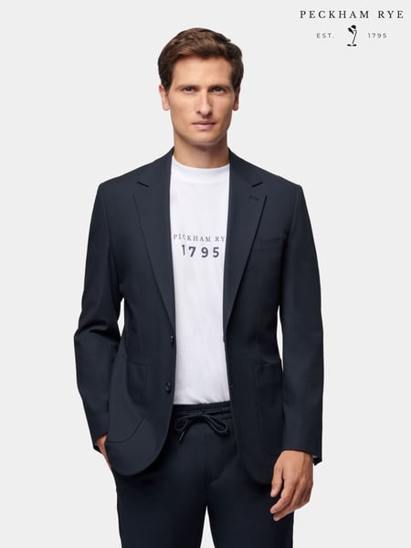 Peckham Rye Blue Regular Fit Travel Jacket (E83094) | € 279