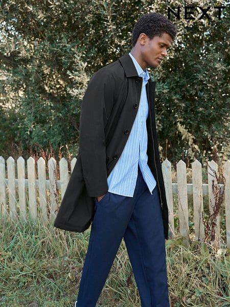 Navy Blue Waterproof Trench Coat (E83507) | € 193