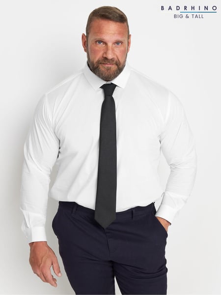 BadRhino Big & Tall White Formal Long Sleeve Shirt (E83626) | € 61