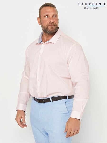 BadRhino Big & Tall Pink Formal Long Sleeve Shirt (E83627) | € 61