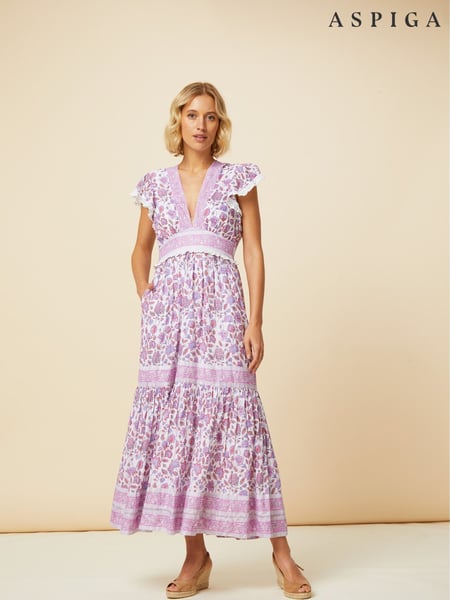 Aspiga Pink Pippa V-Neck Dress (E84695) | € 304