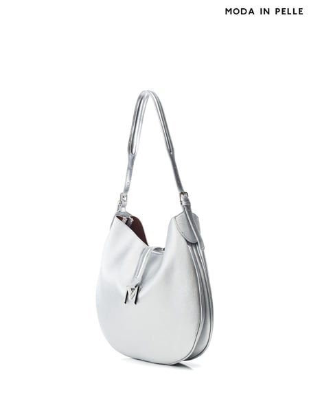 Moda in Pelle Kaffe Silver Shoulder Slouch Bag (E86226) | € 139