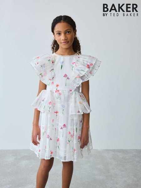 Baker by Ted Baker Floral Burnout Frill Tier Dress (E86437) | € 86 - € 97