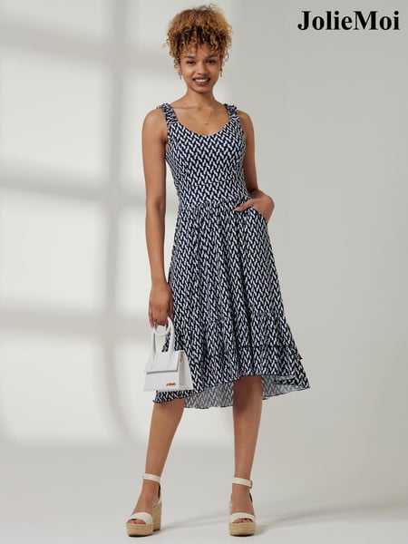 Jolie Moi Blue Ruffle Hem Strappy Sundress (E86773) | € 43