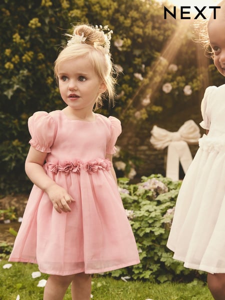 Pink Girl Flower Print Corsage Dress (3mths-8yrs) (E86997) | € 31 - € 40