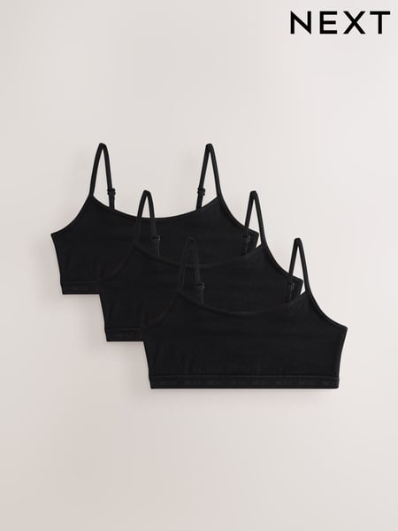 Black Strappy Crop Tops 3 Pack (5-16yrs) (E87081) | € 11 - € 16