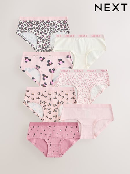 Pink/Cream Hipsters Briefs 7 Pack (2-16yrs) (E87095) | € 16 - € 22