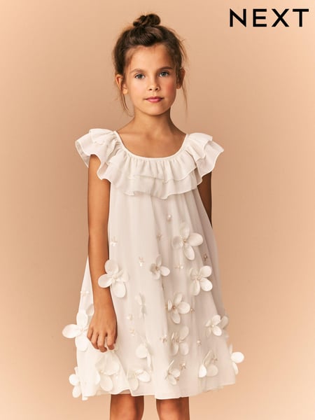 Cream Embellished Occasion Dress (3-16yrs) (E87251) | € 71 - € 79