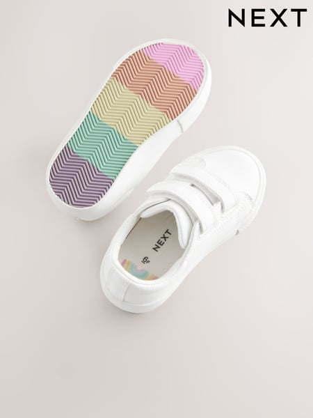 White Standard Fit (F) Chunky Trainers With Touch Fastening (E88137) | € 21 - € 24