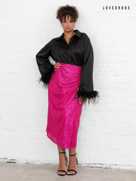 Lovedrobe Functional Wrap Sequin Midi Skirt (E88246) | € 46