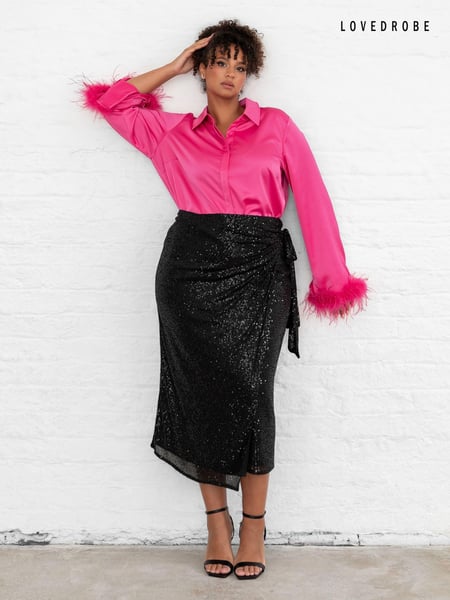 Lovedrobe Functional Wrap Sequin Midi Skirt (E88266) | € 46