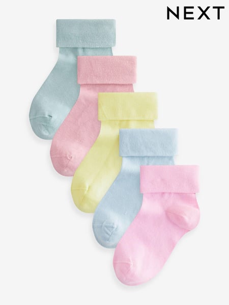 Multi 5 Pack Cotton Rich Roll top Ankle Socks (E88923) | € 11 - € 14