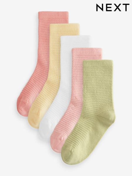 Multi 5 Pack Cotton Rich Waffle Texture Ankle Socks (E88924) | € 11 - € 14