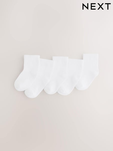 White Baby Socks 5 Pack (0mths-2yrs) (E89528) | € 8