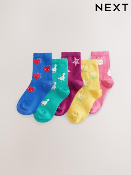 Multi 5 Pack Cotton Rich Character Ankle Socks (E89687) | € 11 - € 13