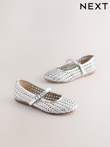 White Leather Woven Mary Jane Shoes (E91246) | € 40 - € 50