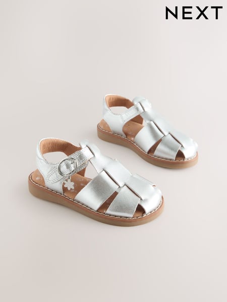 Silver Leather Fisherman Sandals (E91475) | € 34 - € 37