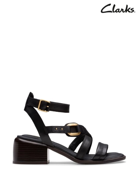 Clarks Black Leather Morwyn Strap Sandals (E92082) | € 125