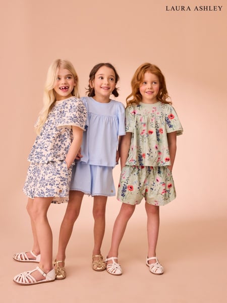 Laura Ashley Green/Blue 100% Cotton Jersey Shorts 3 Pack (E92384) | € 28 - € 34