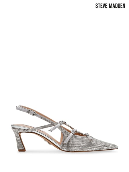 Steve Madden Silver Liana-R Crystal Slingback Shoes (E92603) | € 218
