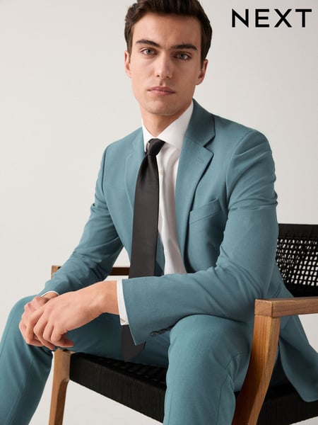 Teal Blue Skinny Fit Motionflex Stretch Suit Jacket (E93199) | € 118