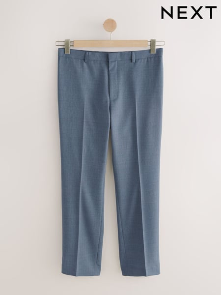 Light Blue Regular Fit Textured Suit Trousers (E93210) | € 82