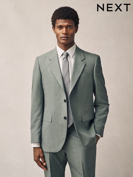Green Regular Fit Textured Suit Jacket (E93212) | € 155
