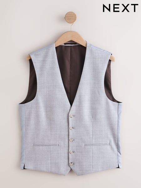 Light Blue Textured Suit Waistcoat (E93234) | € 88