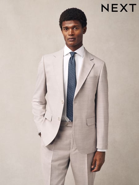 Stone Tailored Fit Textured Suit Jacket (E93235) | € 164