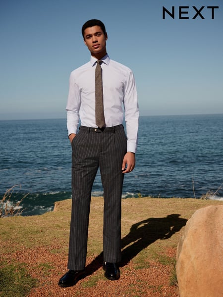 Navy Regular Fit Striped Suit Trousers (E93239) | € 75