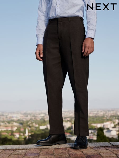 Brown Slim Fit Linen Texture Suit Trousers (E93249) | € 75