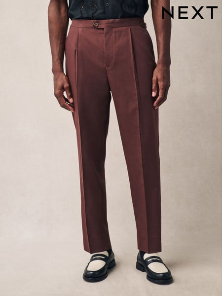 Rust Brown Slim Fit Suit Trousers (E93265) | € 88