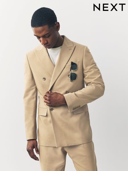 Stone Slim Fit Suit Double Breasted Jacket (E93266) | € 164