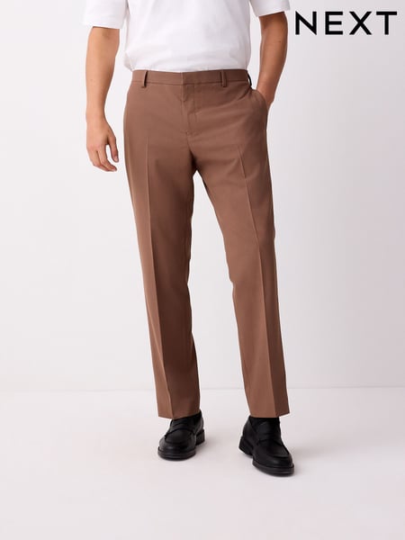 Rust Brown Tailored Fit Tuxedo Suit Trousers (E93271) | € 60