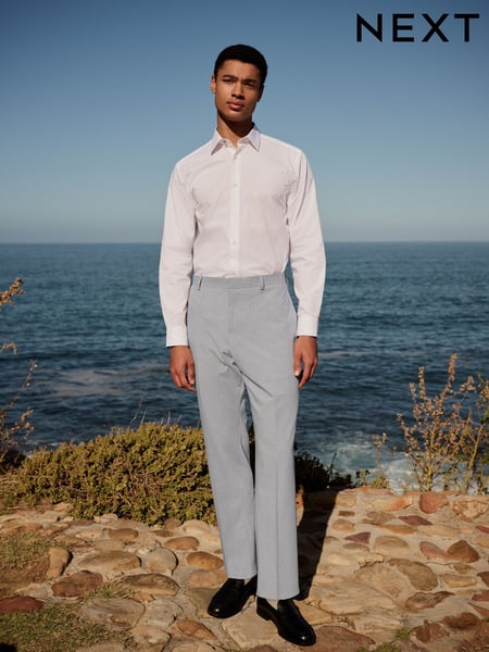 Grey Skinny Fit Striped Suit Trousers (E93279) | € 75