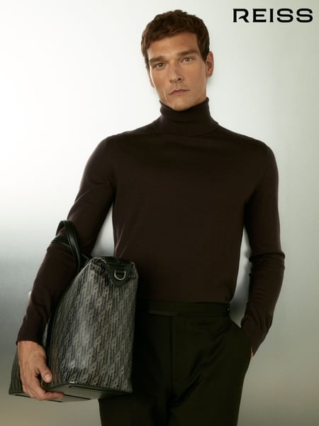 Reiss Dark Bordeaux Caine Slim Fit Merino Wool Roll Neck Jumper (E93676) | € 153
