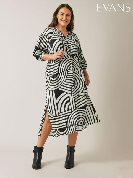 Evans Abstract Swirl Print Midi Dress (E93932) | € 33