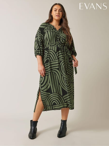 Evans Abstract Swirl Print Midi Dress (E93935) | € 33