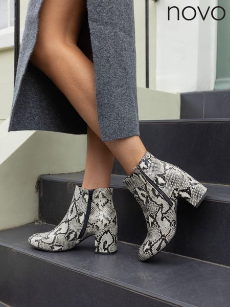 Novo Animal Regular Fit Davion Zip Block Heel Ankle Boots (E94025) | € 62