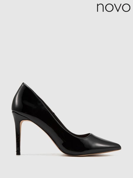 Novo Black Patent Standard Fit Impossible Point Court Shoes (E94040) | € 47