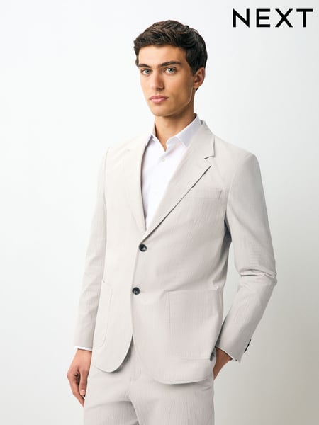 Neutral Slim Fit Seersucker Stripe Suit Jacket (E94500) | € 133