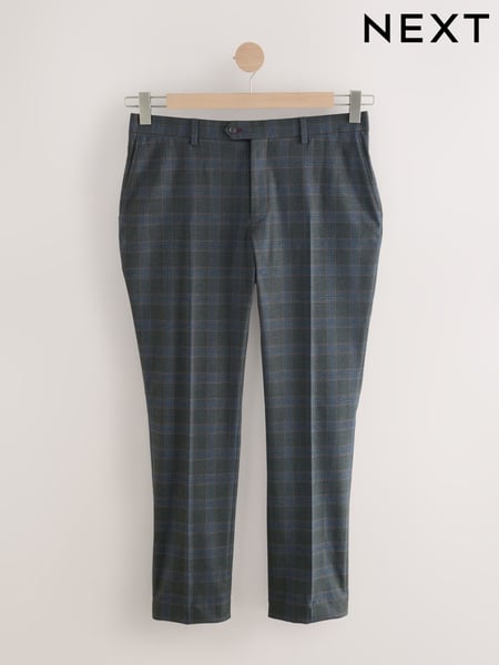 Green Slim Fit Trimmed Check Suit Trousers (E94515) | € 75