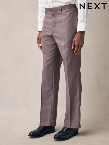 Pink Regular Fit Textured Suit Trousers (E94538) | € 82