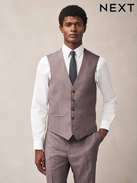 Pink Textured Suit Waistcoat (E94539) | € 82