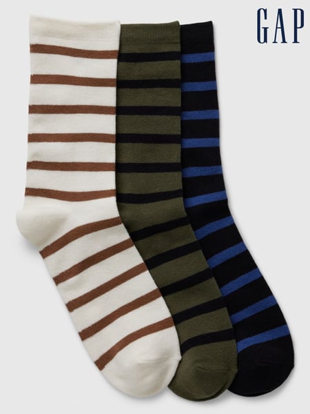 Gap White Stripe Kids 3 Pack Crew Socks (E95950) | € 12